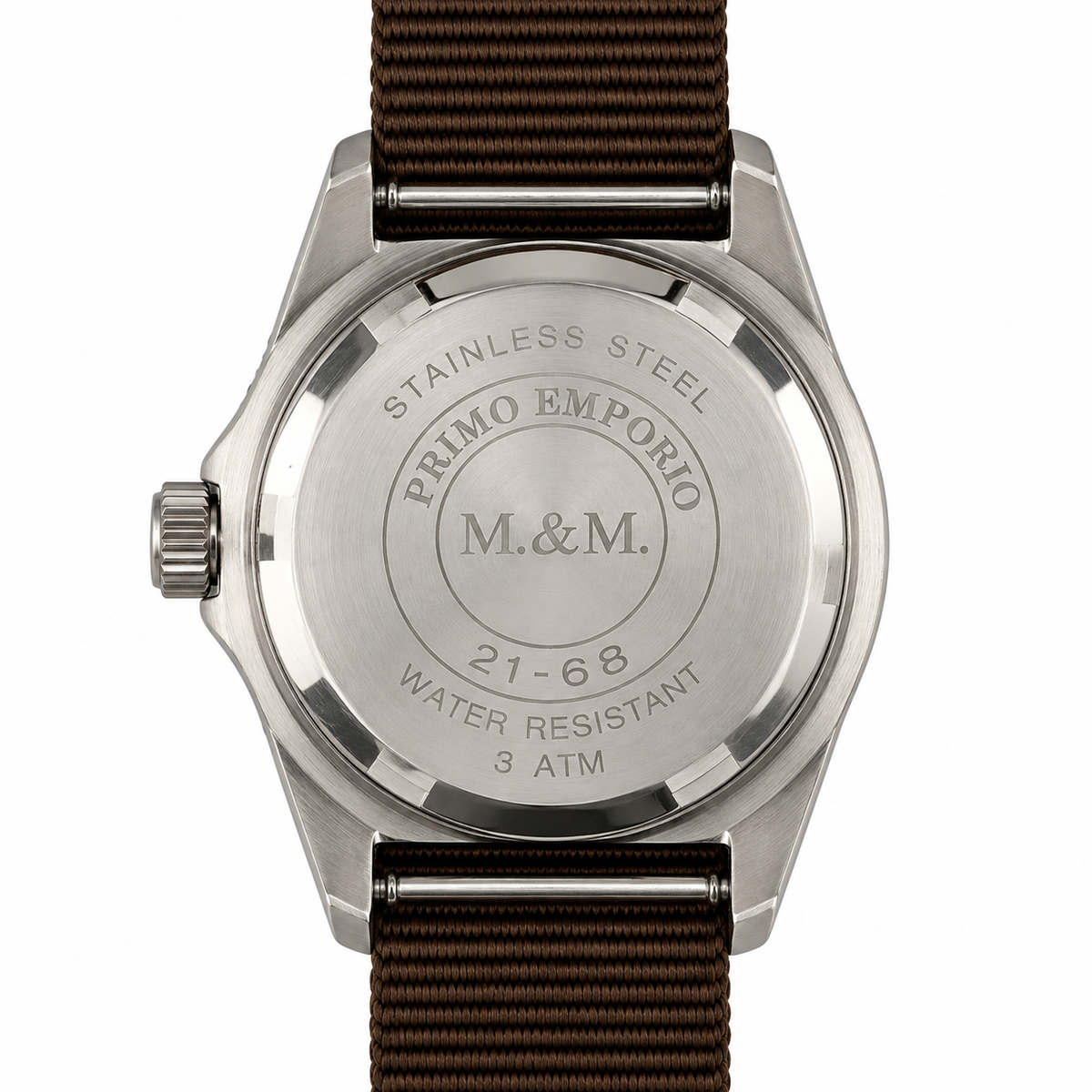 M&M Primo Emporio Diver 21-68 – Orologio Diver Vintage Limited Edition | Cinturino NATO Verde, Rosa Scuro o Marrone