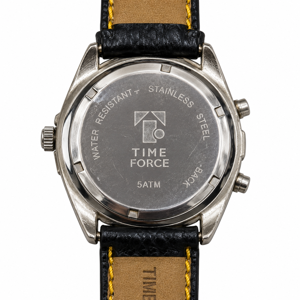 Orologio Time Force analogico digitale con quadrante arancione e cinturino nero