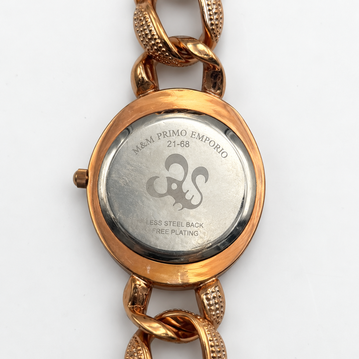 Orologio donna M&M Primo Emporio Moody con strass, quadrante blu e bracciale color oro rosa