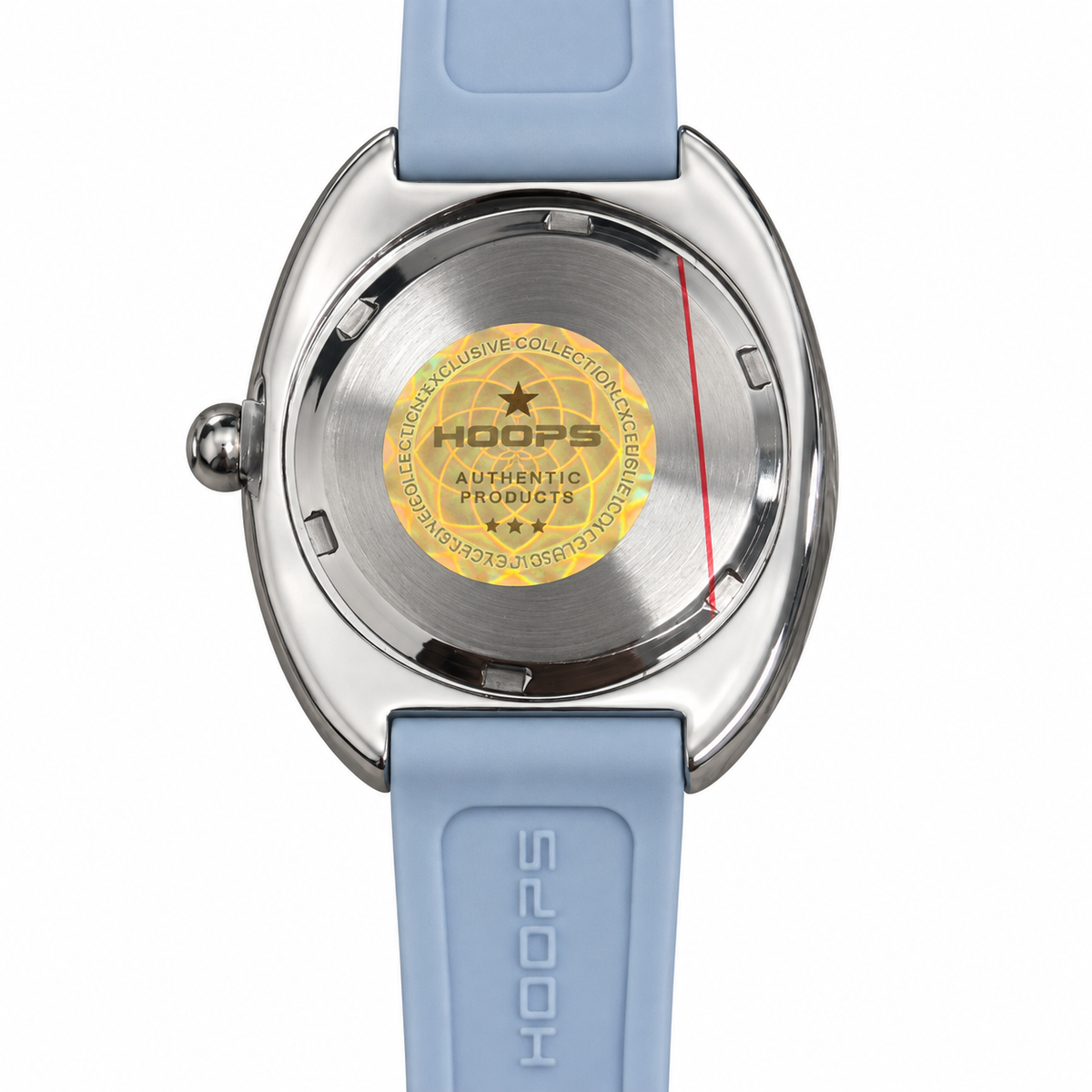 Orologio Hoops azzurro con cinturino a rombi