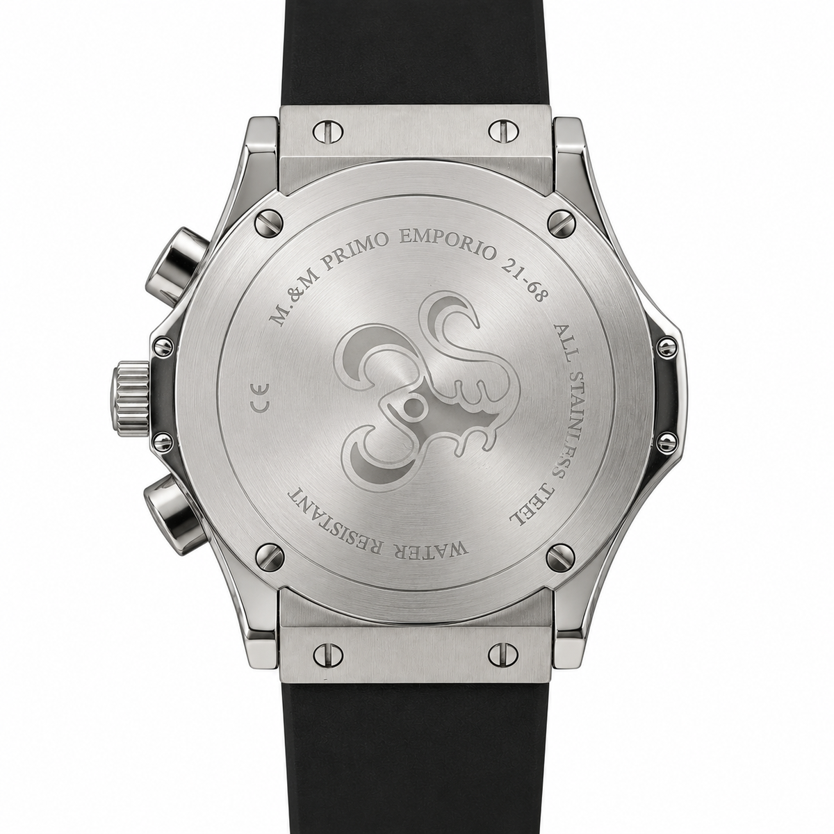 M&M Primo Emporio 21-68 cronografo big sport fondello acciaio inox water resistant inciso