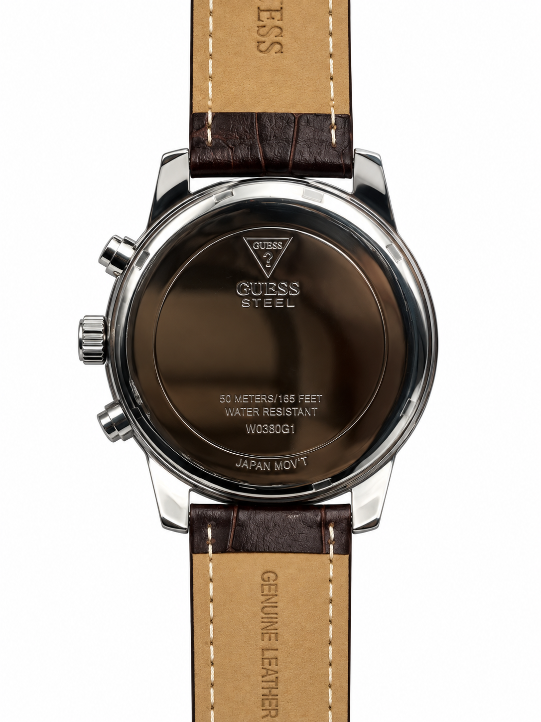 Orologio Guess W0380G1 con quadrante azzurro e cinturino in pelle marrone
