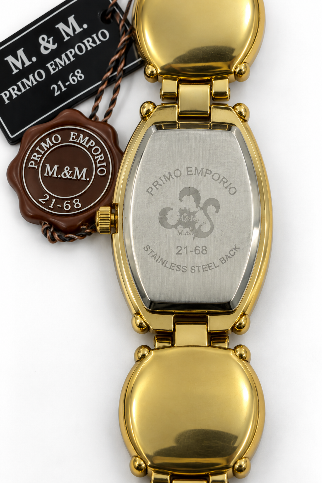 M.&M. Primo Emporio 21-68 – Orologio Donna Cassa Tonneau Quadrante Champagne Quarzo | Gold o Rosa Scuro