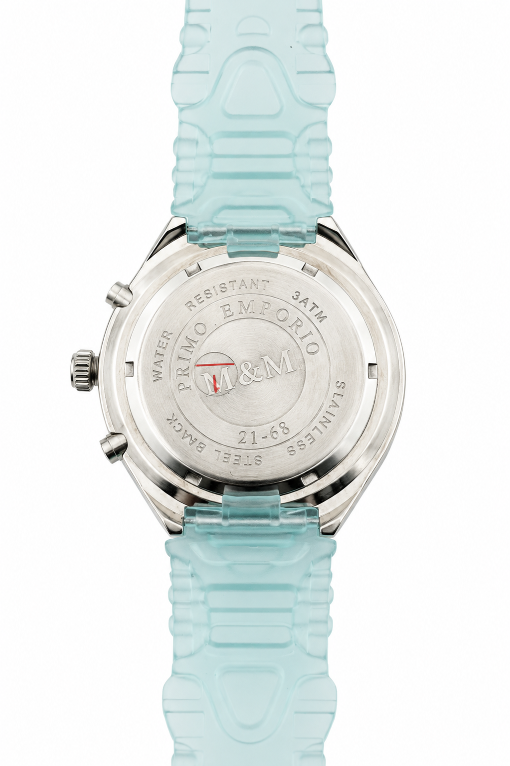 M&M Primo Emporio Cronografo Crystal 21-68 – Lunetta Strass Cinturino Silicone Tiffany