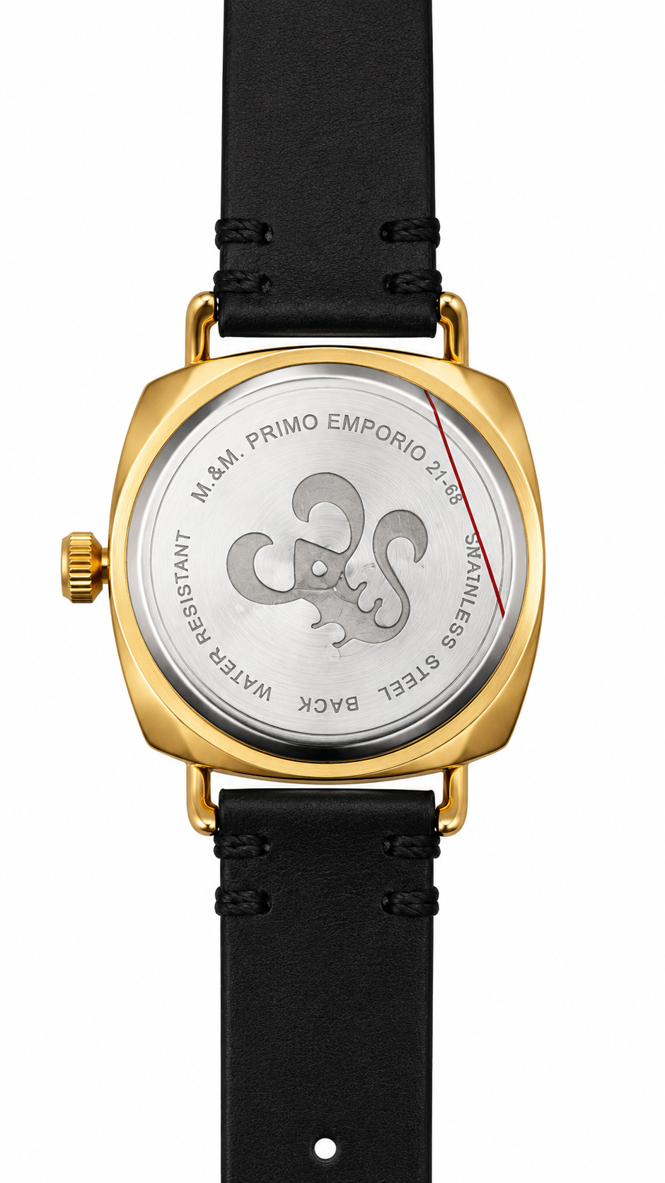 M&M Primo Emporio 21-68 Vintage – Orologio Cushion Gold Cinturino Nero