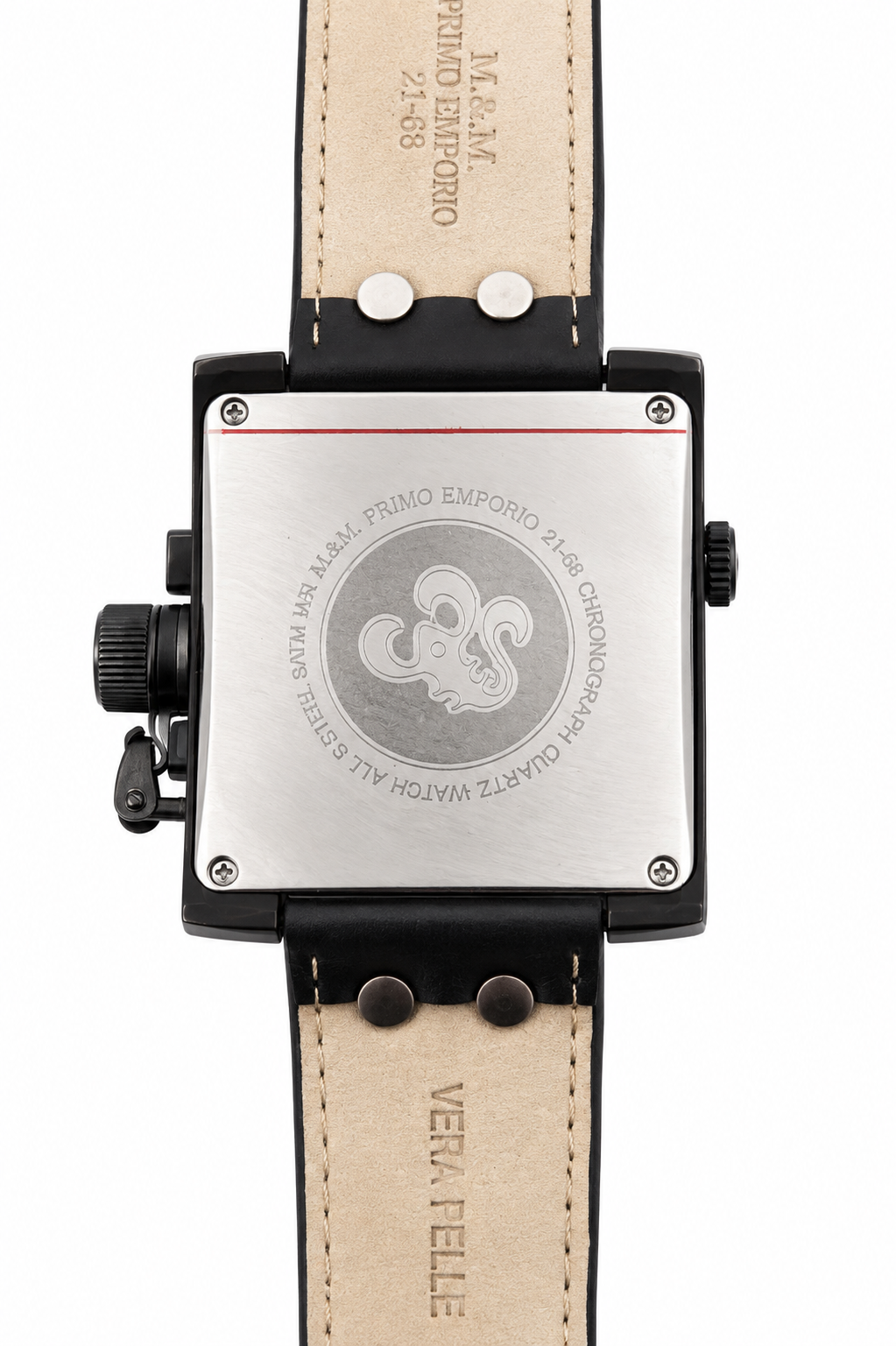 M&M Primo Emporio Cronografo Dual Time 21-68 – Bussola Cinturino Pelle Nero