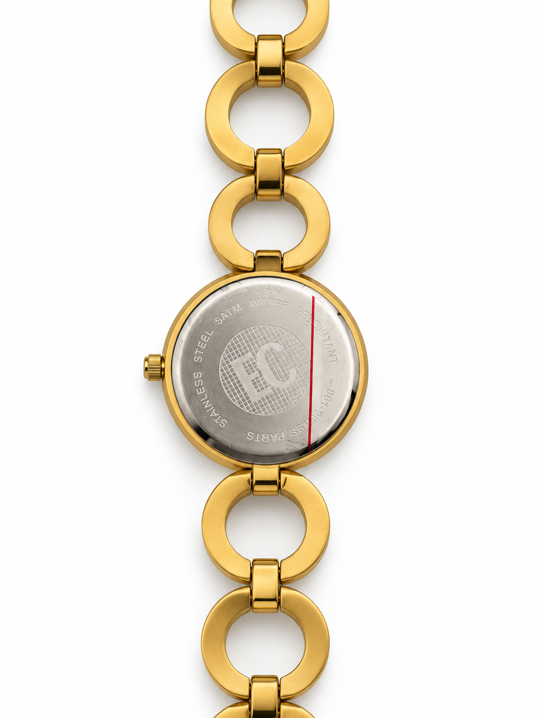 Orologio Enrico Coveri dorato con quadrante verde acqua e bracciale ad anelli