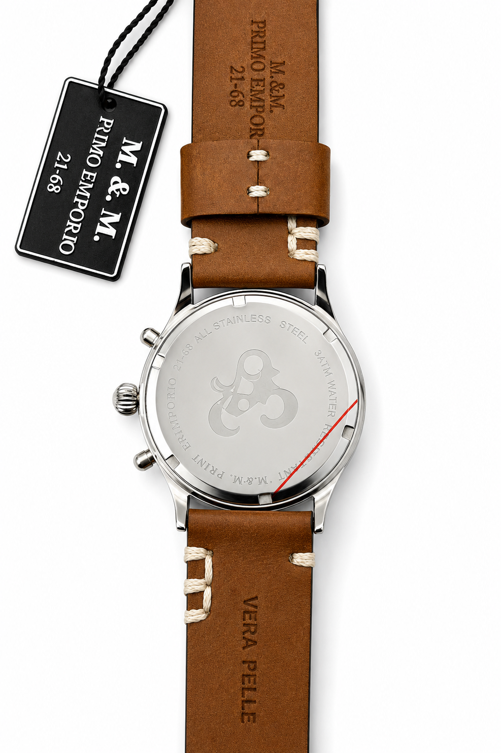M&M Primo Emporio Cronografo 21-68 – Quadrante Nero Lancette Rose Gold Cinturino Pelle Vintage
