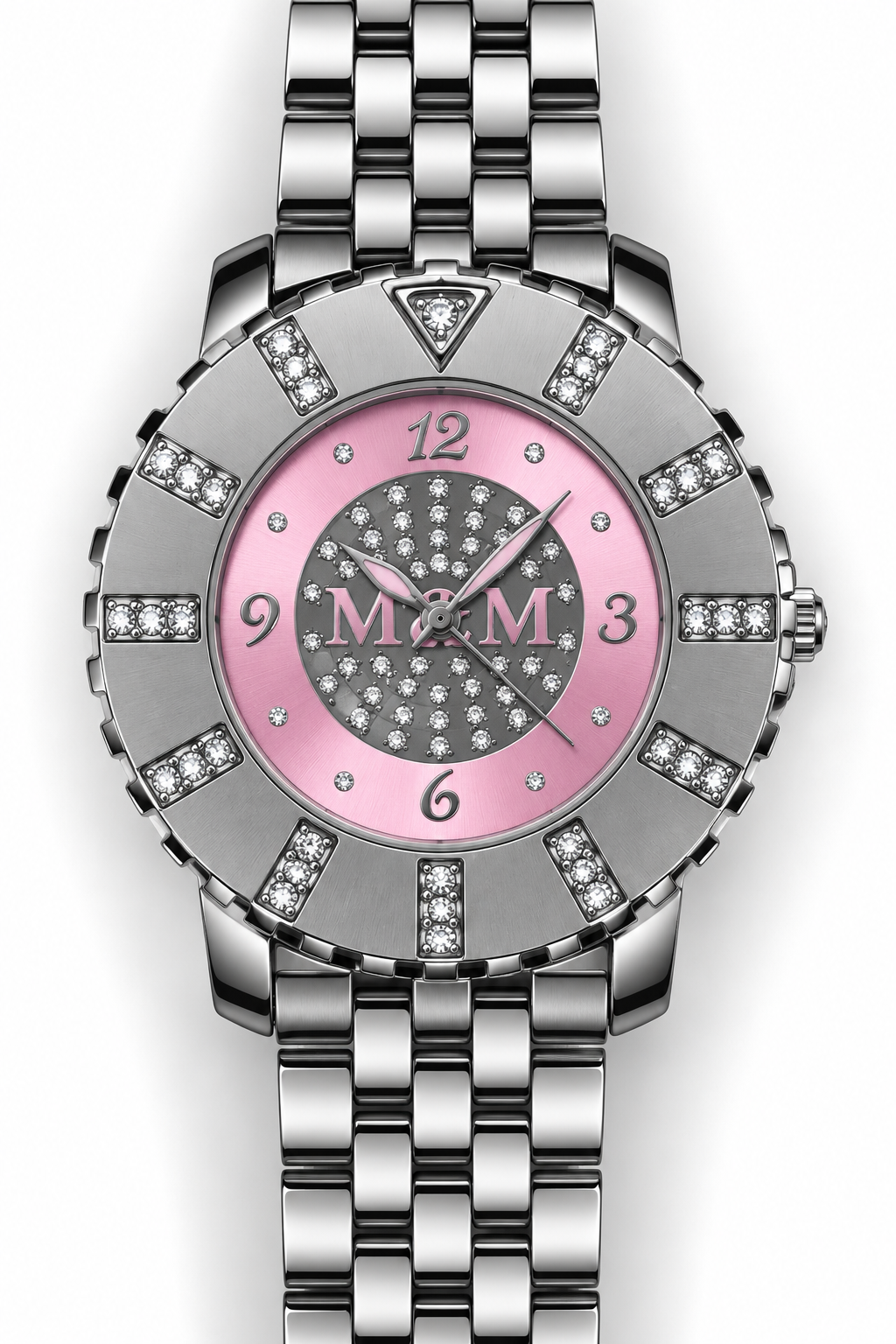 M&M Primo Emporio 21-68 — Orologio Donna Acciaio Silver Strass | Quadrante Lilla o Rosa