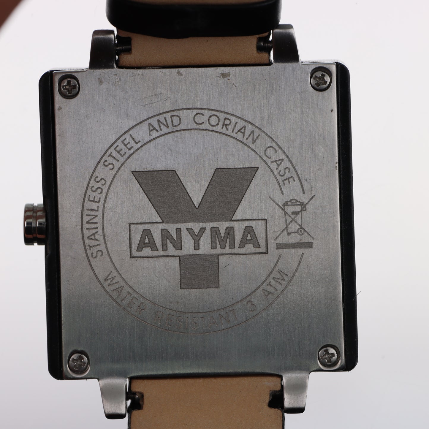 Anyma Free Time – Orologio Cassa Quadrata Total Black Quadrante Numeri Grandi con Data