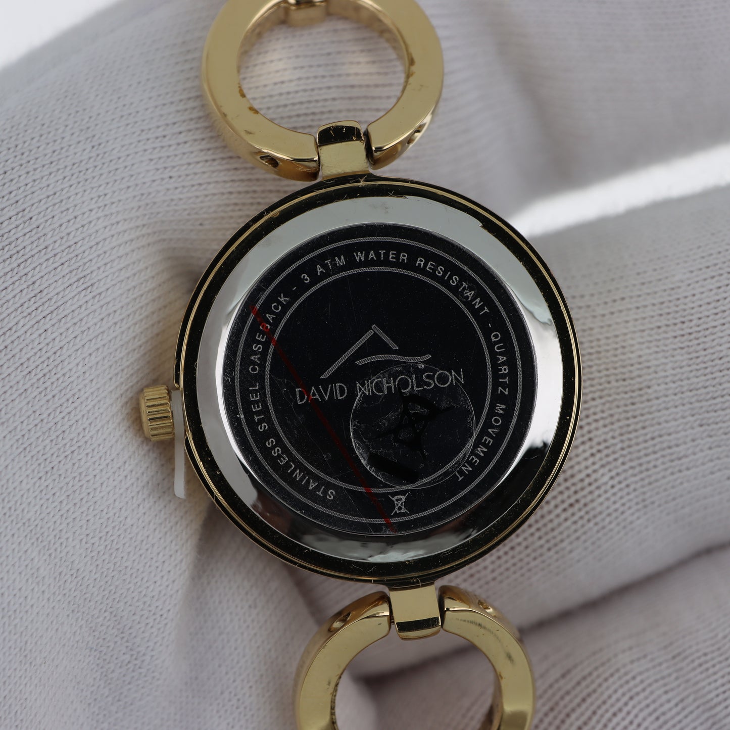 David Nicholson – Orologio Donna Quarzo Total Gold Quadrante Champagne con Cristalli e Bracciale Maglie Circolari