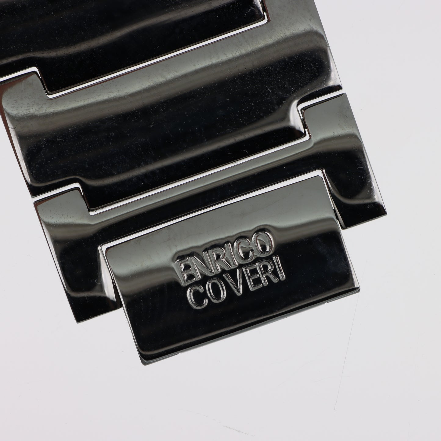 Enrico Coveri - Orologio Donna Cassa Barrel Pavé Tripla Catena Gunmetal Quadrante Bianco