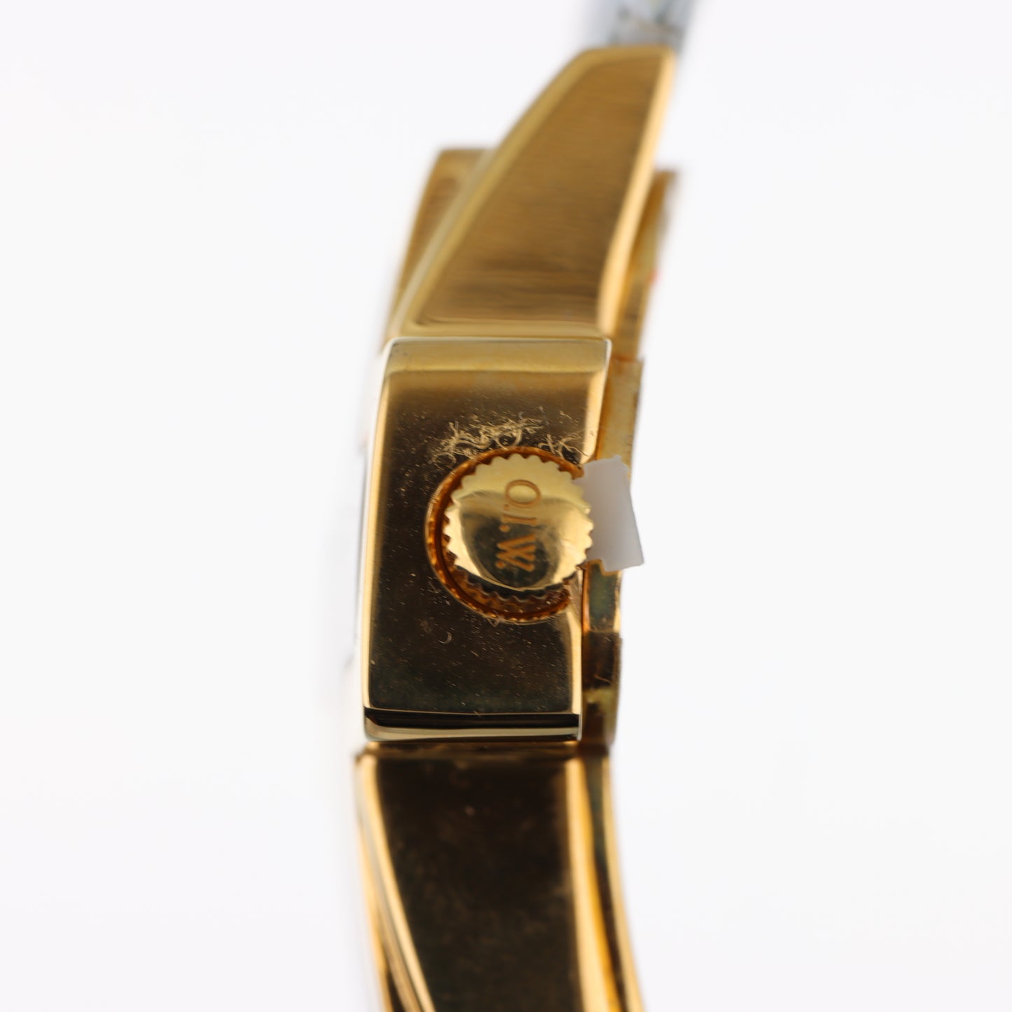 O.I.W. Cross Gold Madreperla - Orologio Donna Cassa a Croce Gold Quadrante Madreperla Cinturino Silicone Bianco
