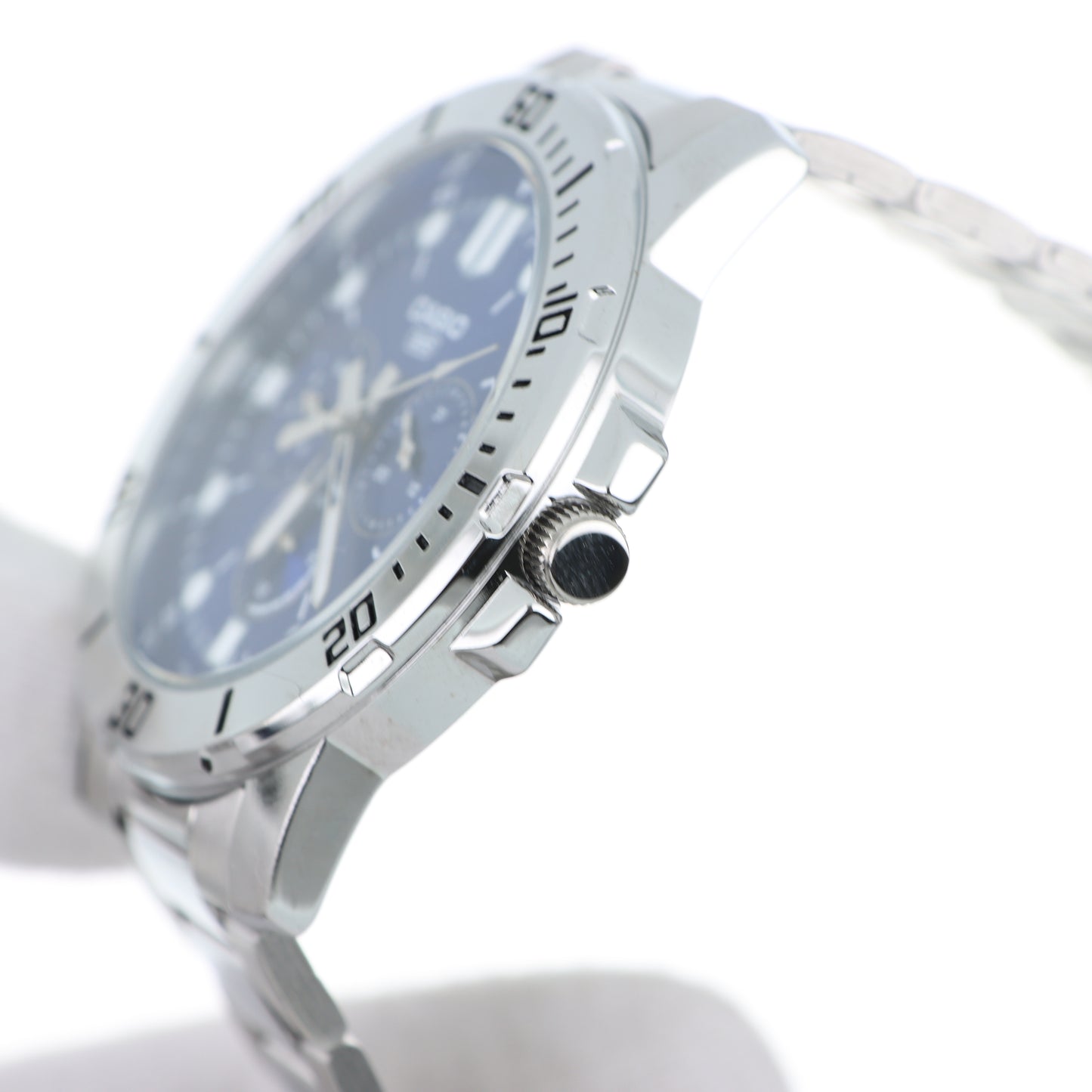 Casio MTP-VD300D - Orologio Uomo Multifunzione Quadrante Blu Bracciale Acciaio Water Resist