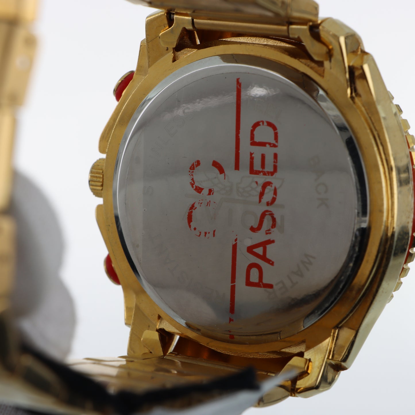 Orologio Avion Cronografo Tachimetro Gold - Fase Lunare e Bracciale in Acciaio Dorato