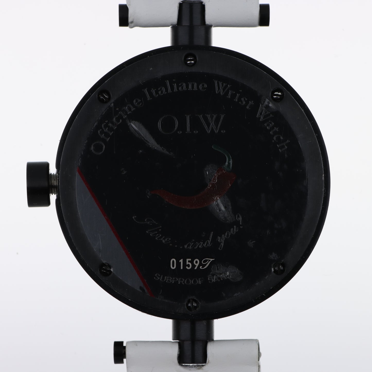 Orologio O.I.W. Art Edition Porto Mediterraneo - Cassa Oblò Black e Cinturino Bianco
