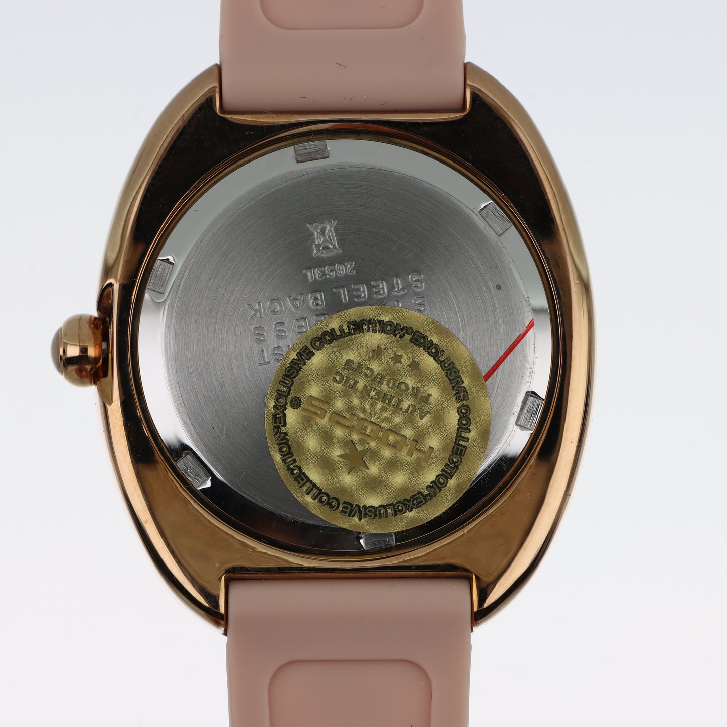 Orologio Hoops Oval Total Rose Gold - Quadrante Cipria e Cinturino in Silicone Trapuntato Rosa