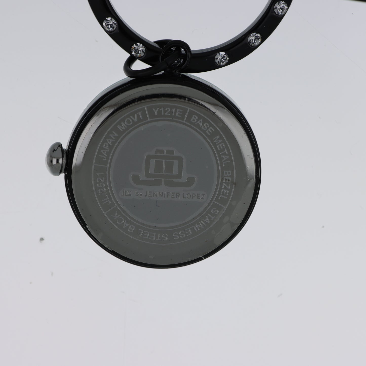 Jennifer Lopez Bracciale Nero Orologio Ciondolo Sfaccettato Cristalli Dark Glamour