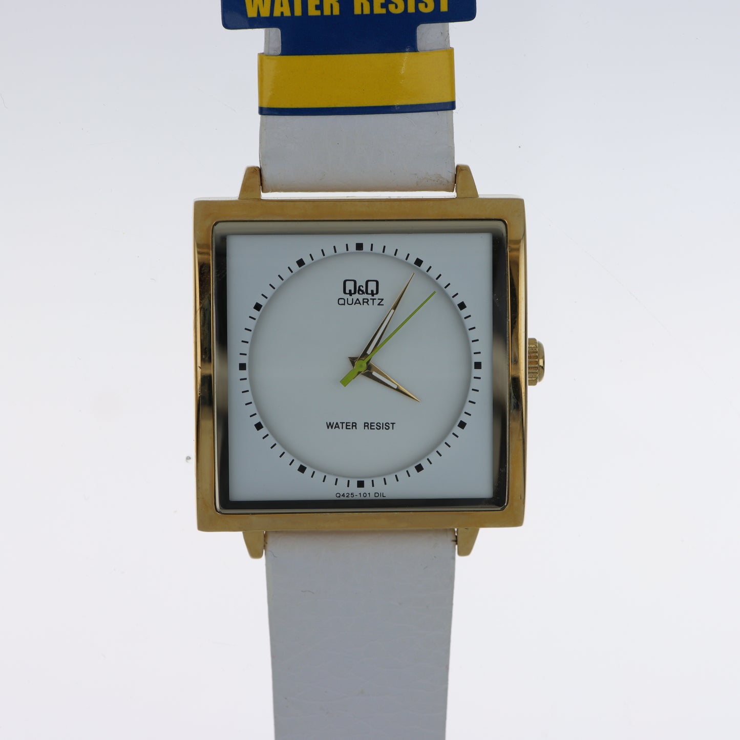 Q&Q Quartz – Orologio Unisex Cassa Gold Quadrante Bianco Lancette Verdi
