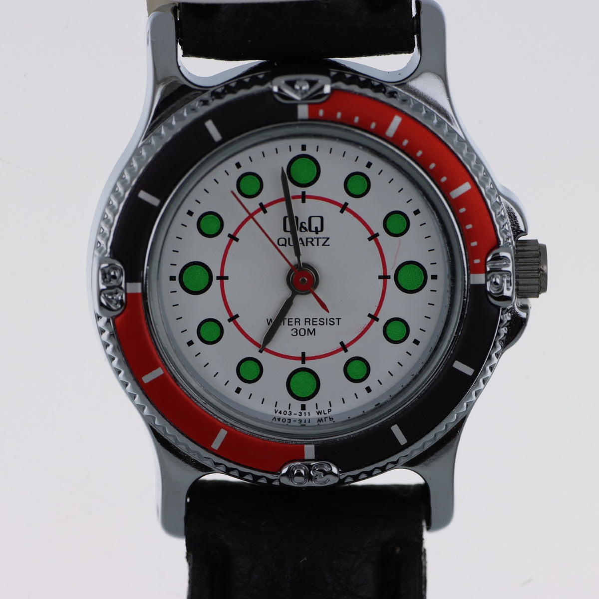 Q&Q Quartz V403-311 – Orologio Sport Diver Lunetta Bicolore Rosso e Nero