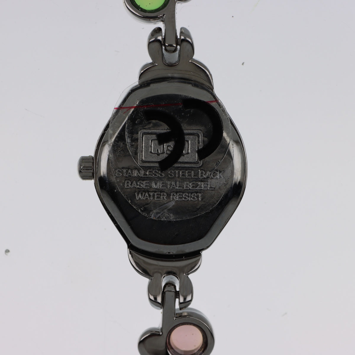 Q&Q Quartz GC57-215 – Orologio Donna Bracciale Cabochon Colorati e Cuori