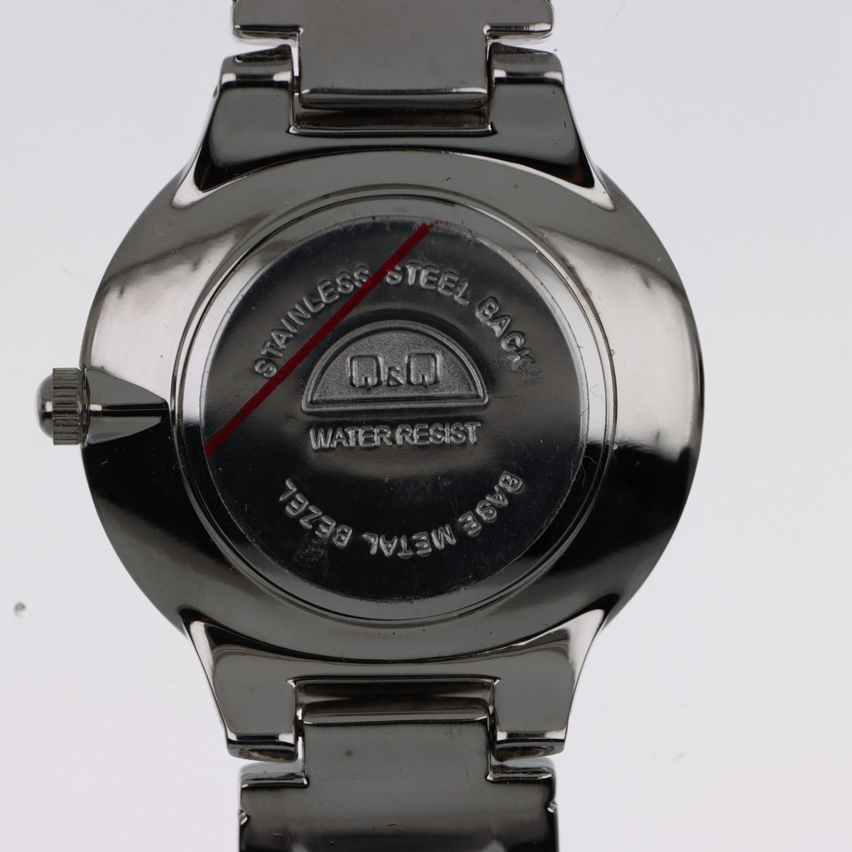 Q&Q Quartz GE52-205 – Orologio Acciaio Silver Quadrante Nero Guilloché Luminescente