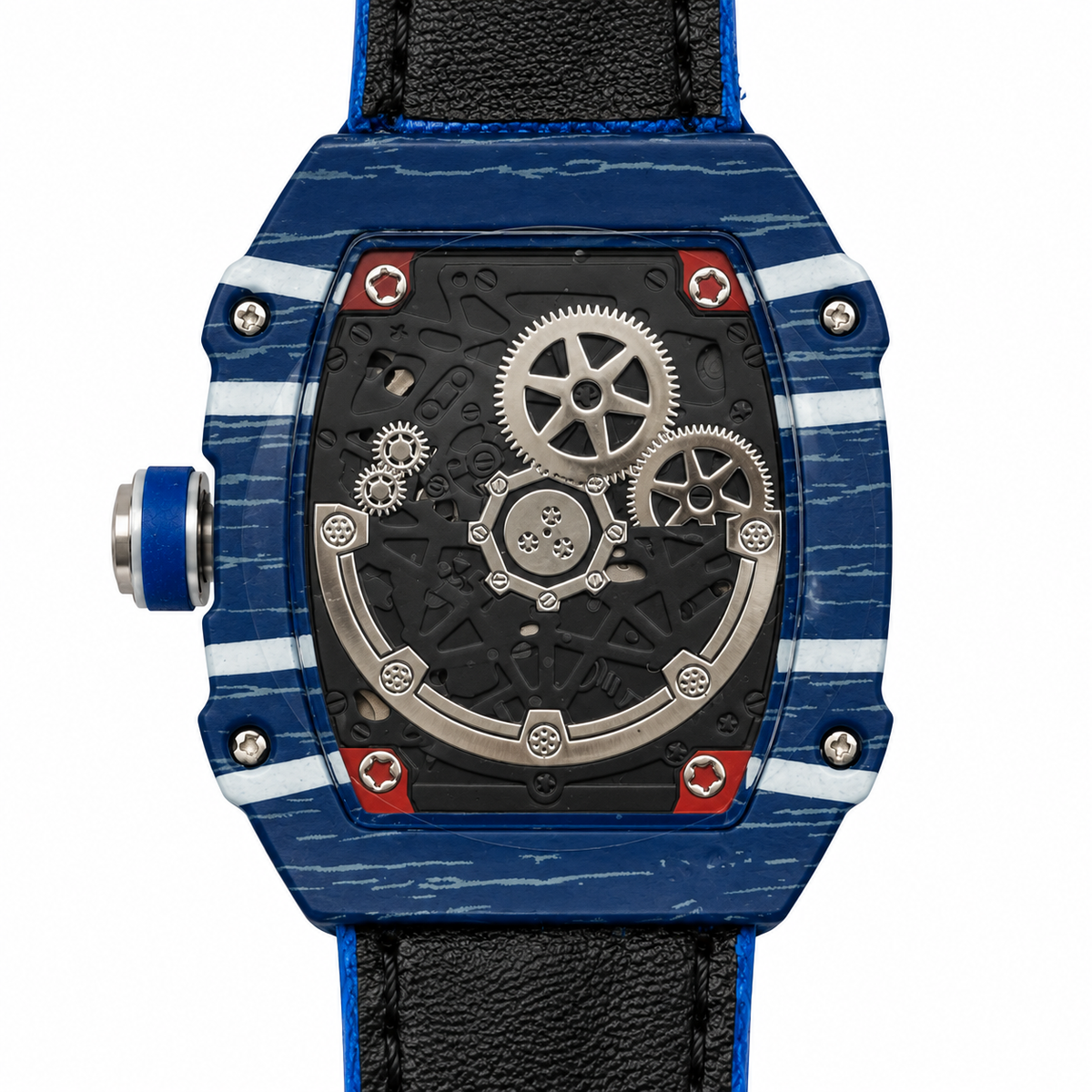 Orologio Skeleton con cassa in policarbonato - BLUE / WHITE