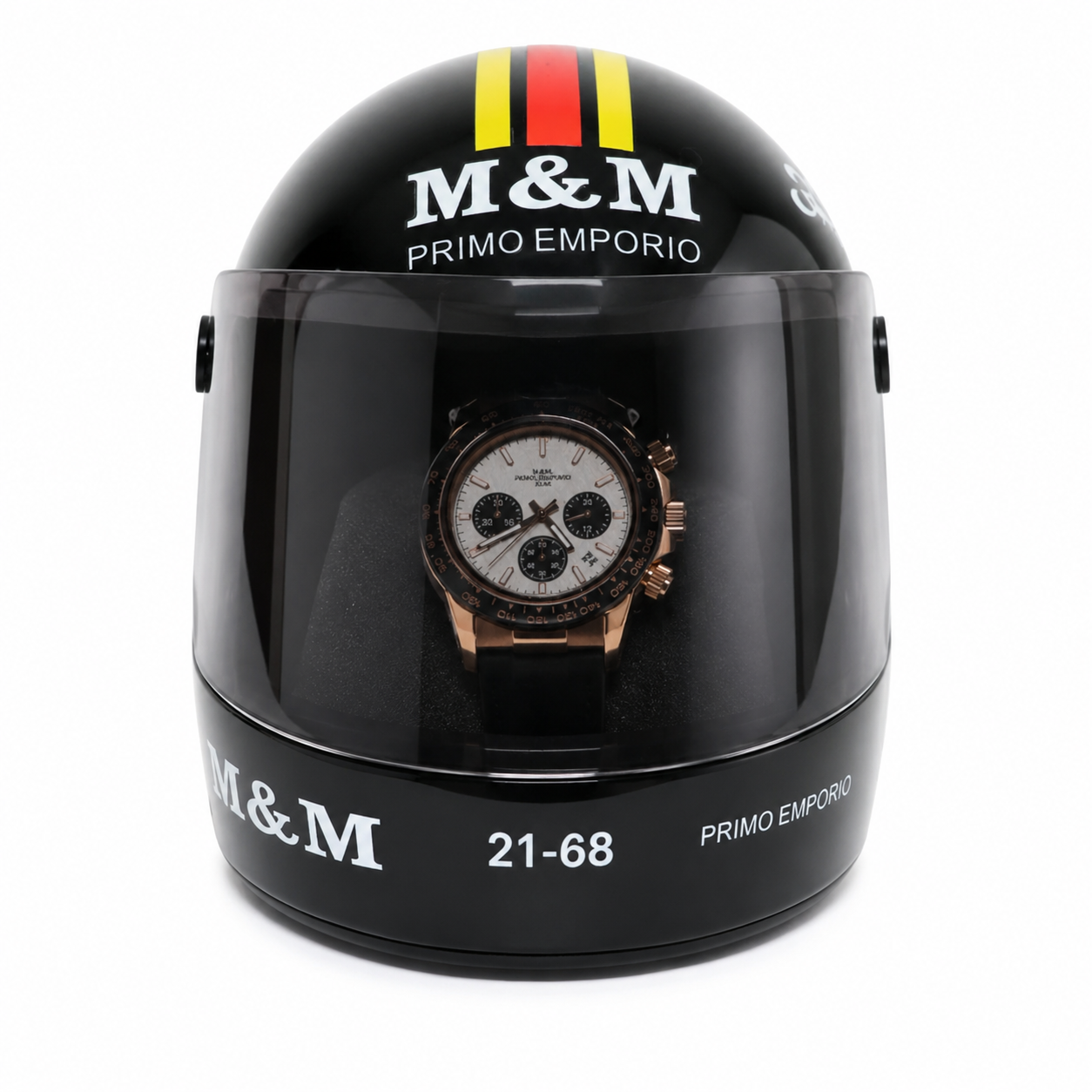 M&M Primo Emporio Sport Chrono 21-68 – Cassa Acciaio Quadrante Nero/Arancio