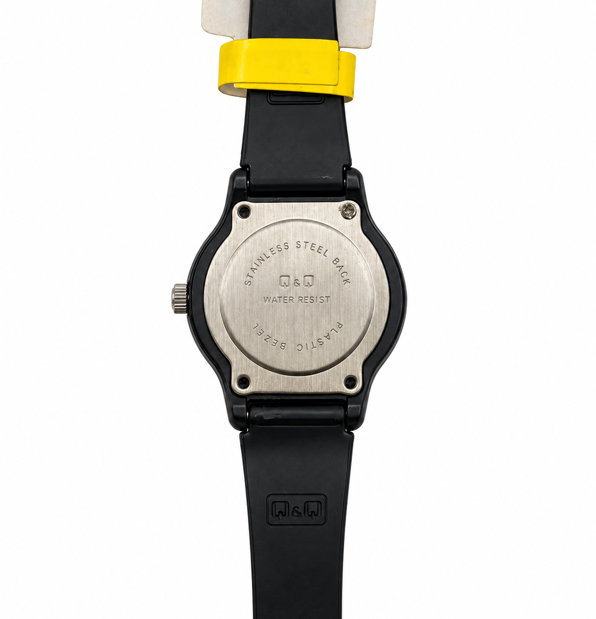Orologio Q&Q al Quarzo Nero con Quadrante Dorato – 5 Bar