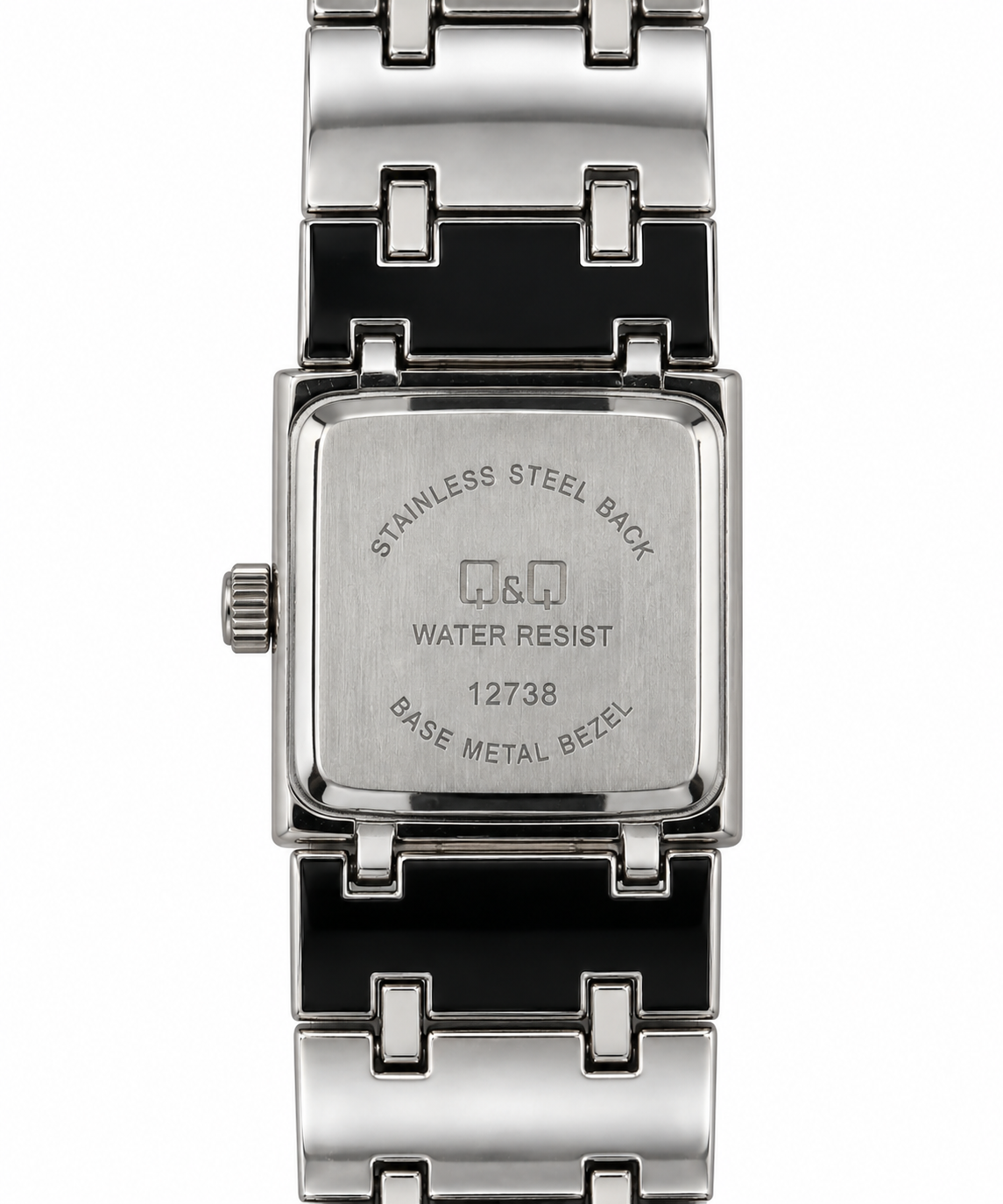 Q&Q Quartz Orologio Donna – Bracciale a Piastre Rosa o Nero Cassa Rettangolare Quadrante Rosa WR