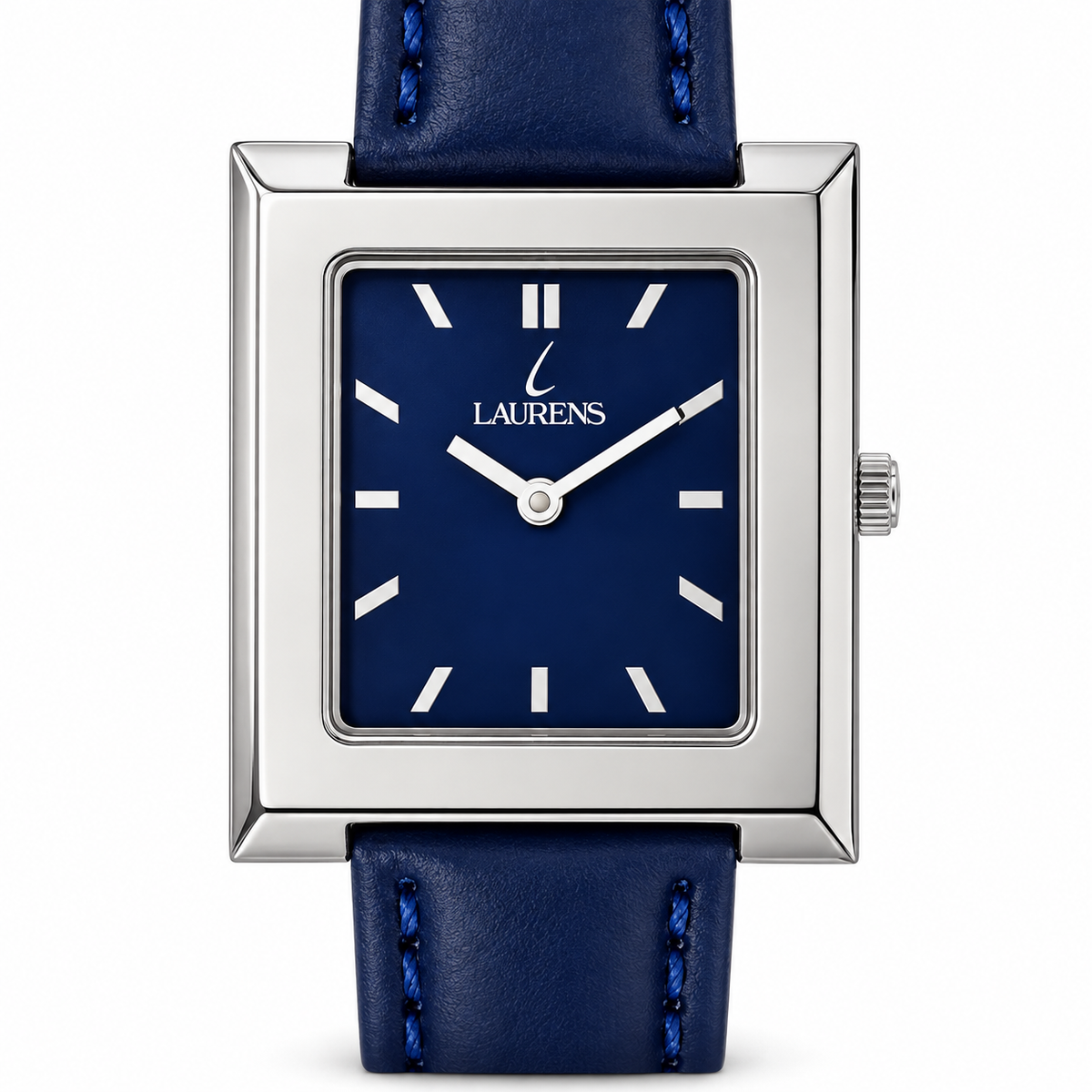 Laurens – Orologio Donna Quadrato Blue Navy Cinturino Pelle