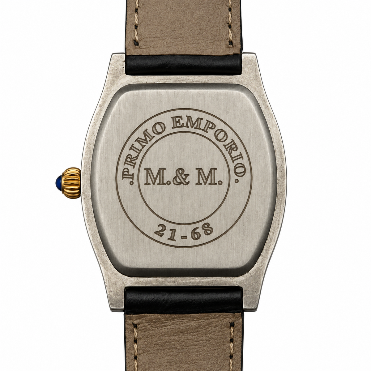 M&M Primo Emporio 21-68 – Orologio Tonneau Quadrante Blu Cinturino Pelle Nero
