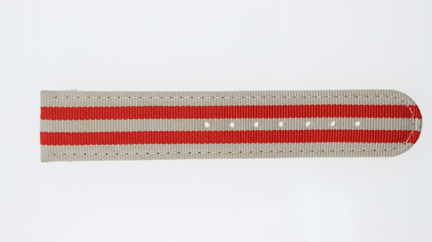 Iceberg Cinturino 24mm Pelle e Tessuto Unisex Bianco e Rosso