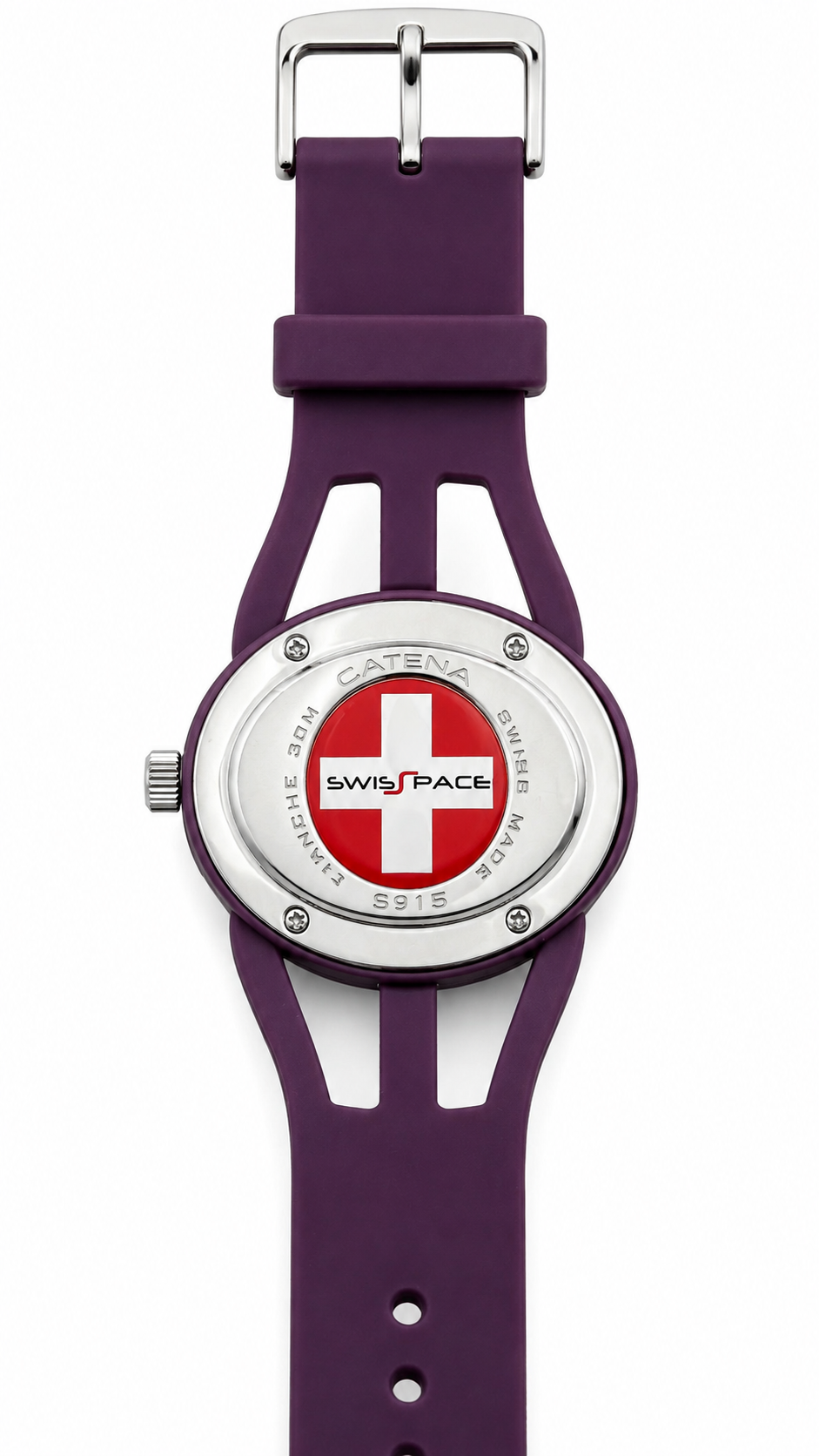 Catena Swiss Made – Orologio Donna Ovale Viola Cinturino Silicone
