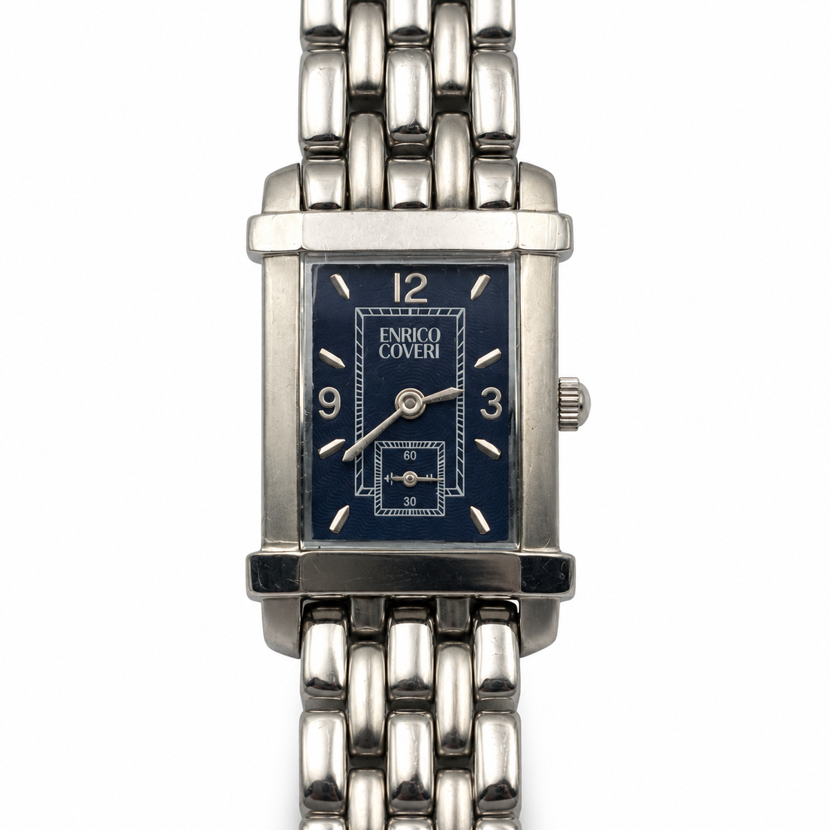 Orologio Enrico Coveri 8102L rettangolare con quadrante blu e piccoli secondi