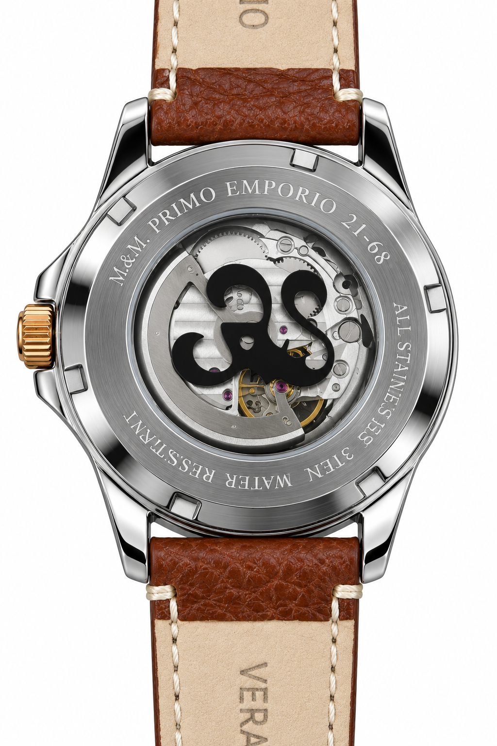 M&M Primo Emporio 21-68 – Orologio automatico open heart quadrante marrone