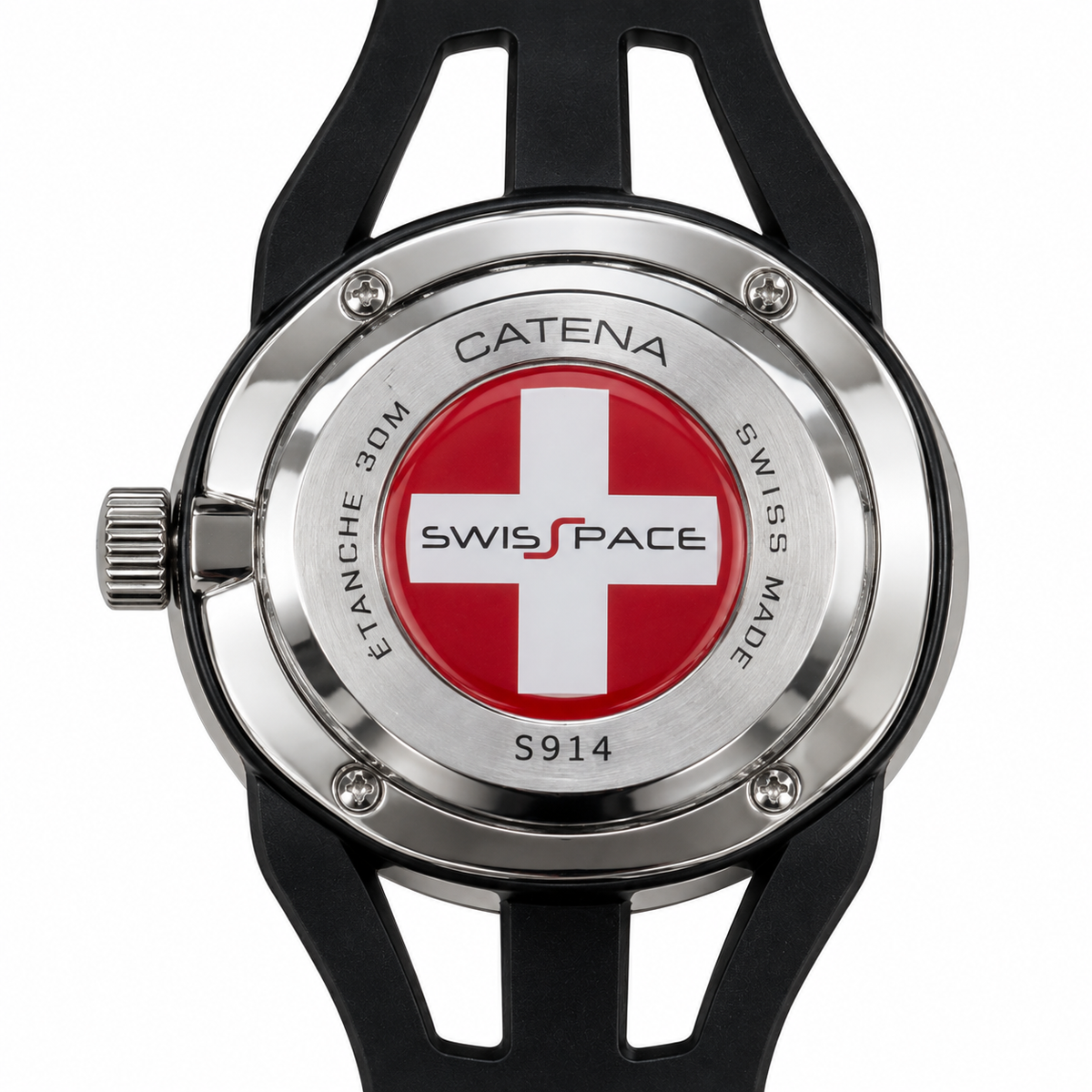 Orologio Catena con quadrante nero e lunetta numerata