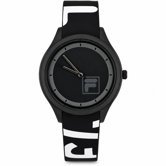 FILA Sport Watch – Cinturino Silicone Nero con Logo Bold