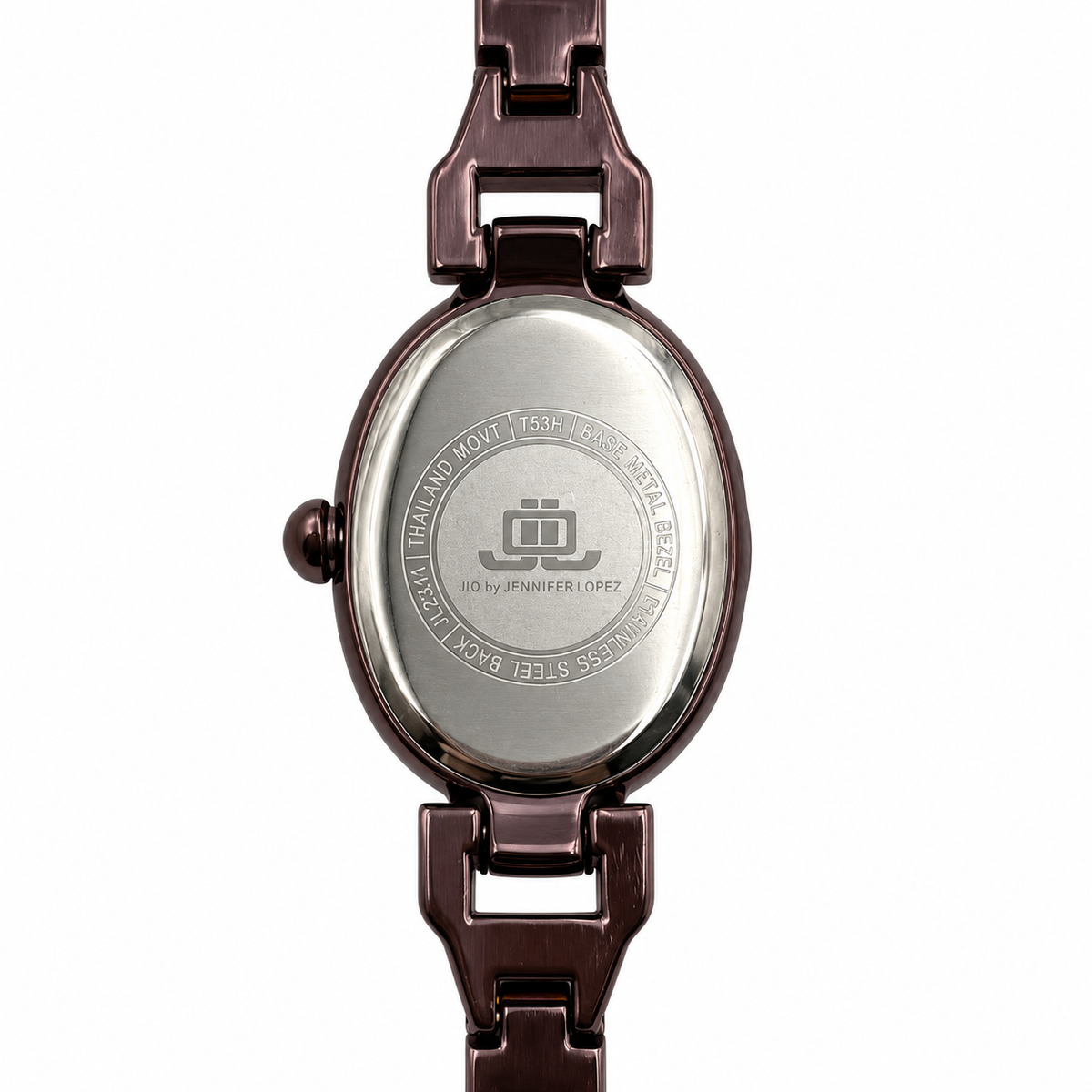Orologio donna Jennifer Lopez ovale con quadrante dorato e bracciale bronzo scuro