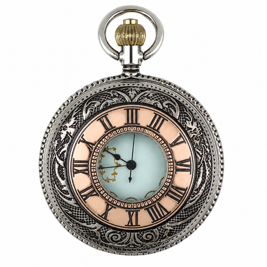 Orologio da Tasca Meccanico Stile Vittoriano – Cassa Argentata Skeleton