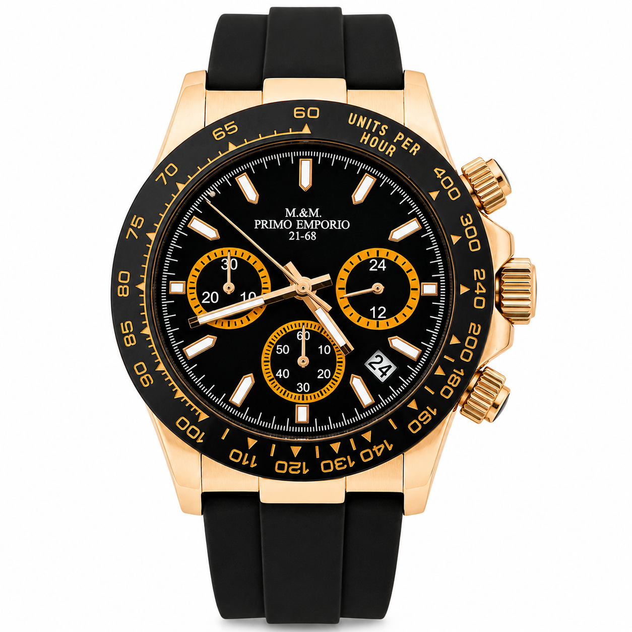 M&M Primo Emporio Sport Chrono 21-68 – Cassa Ramata Quadrante Nero/Giallo