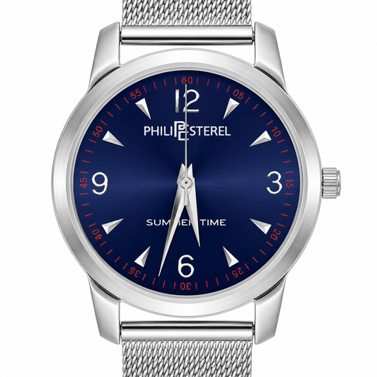 Philip Sterel Summertime – Orologio Uomo Quadrante Blu Cinturino Mesh