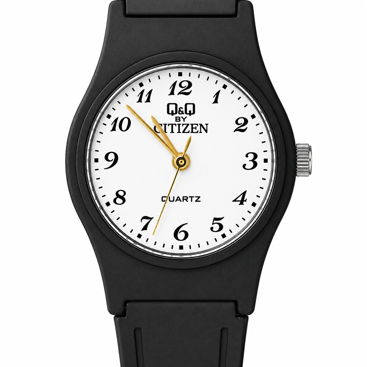 Q&Q by Citizen Orologio Unisex – Quarzo Quadrante Bianco Cassa e Cinturino Neri