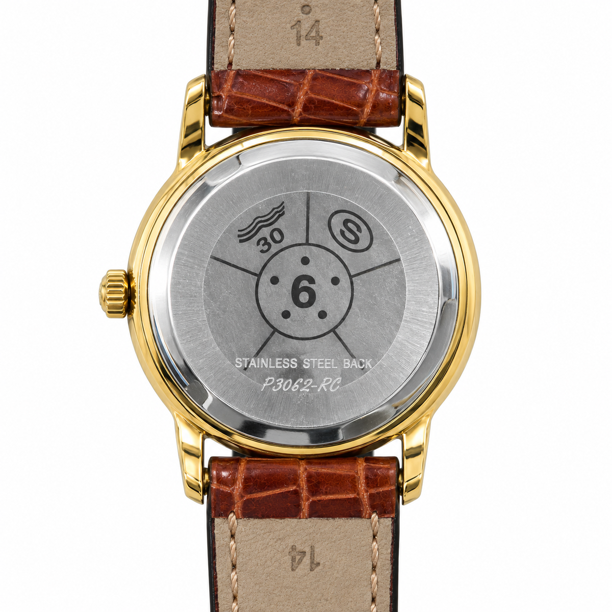 Orologio Eterna Swiss Made in oro giallo con cinturino in pelle marrone