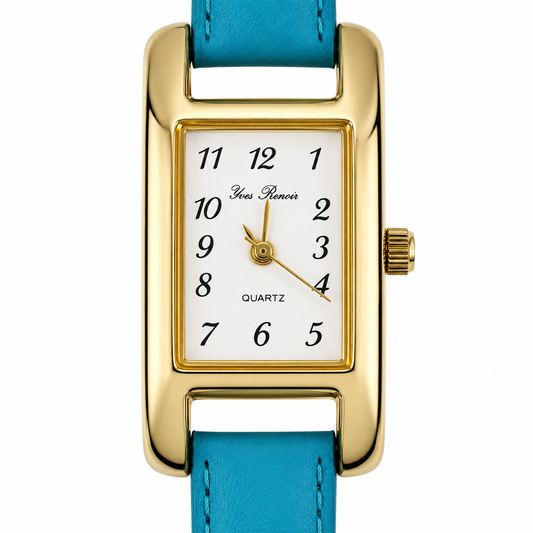 Yves Renoir – Orologio Quartz Cassa Dorata Cinturino Turchese