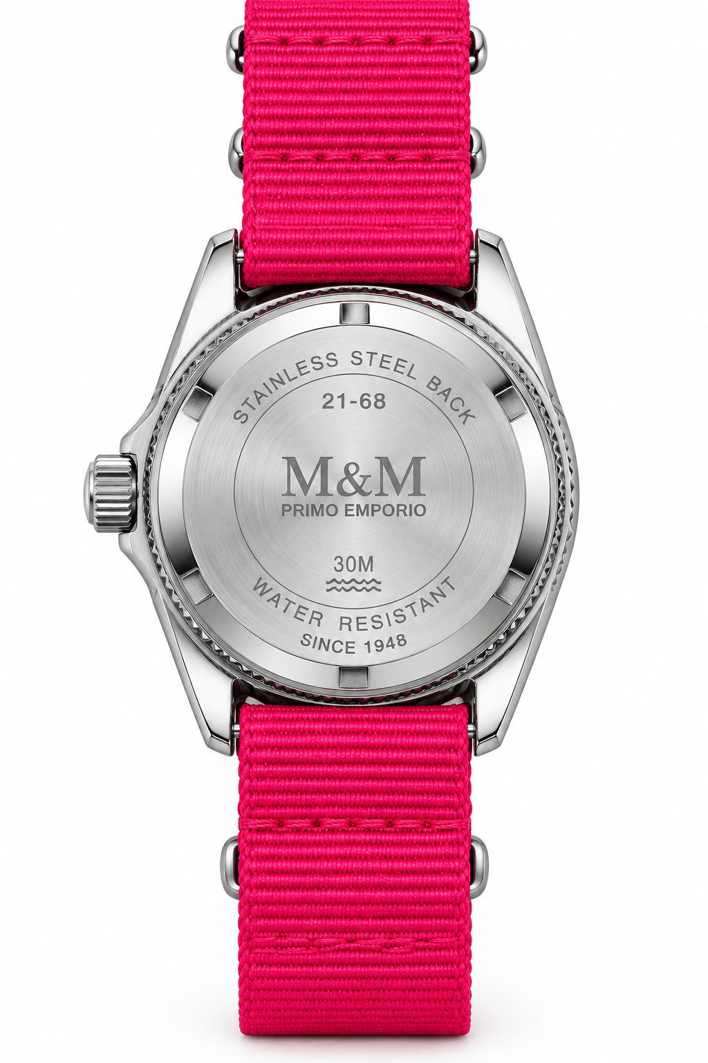 M&M Primo Emporio Diver 21-68 – Orologio Diver Vintage Limited Edition | Cinturino NATO Verde, Rosa Scuro o Marrone