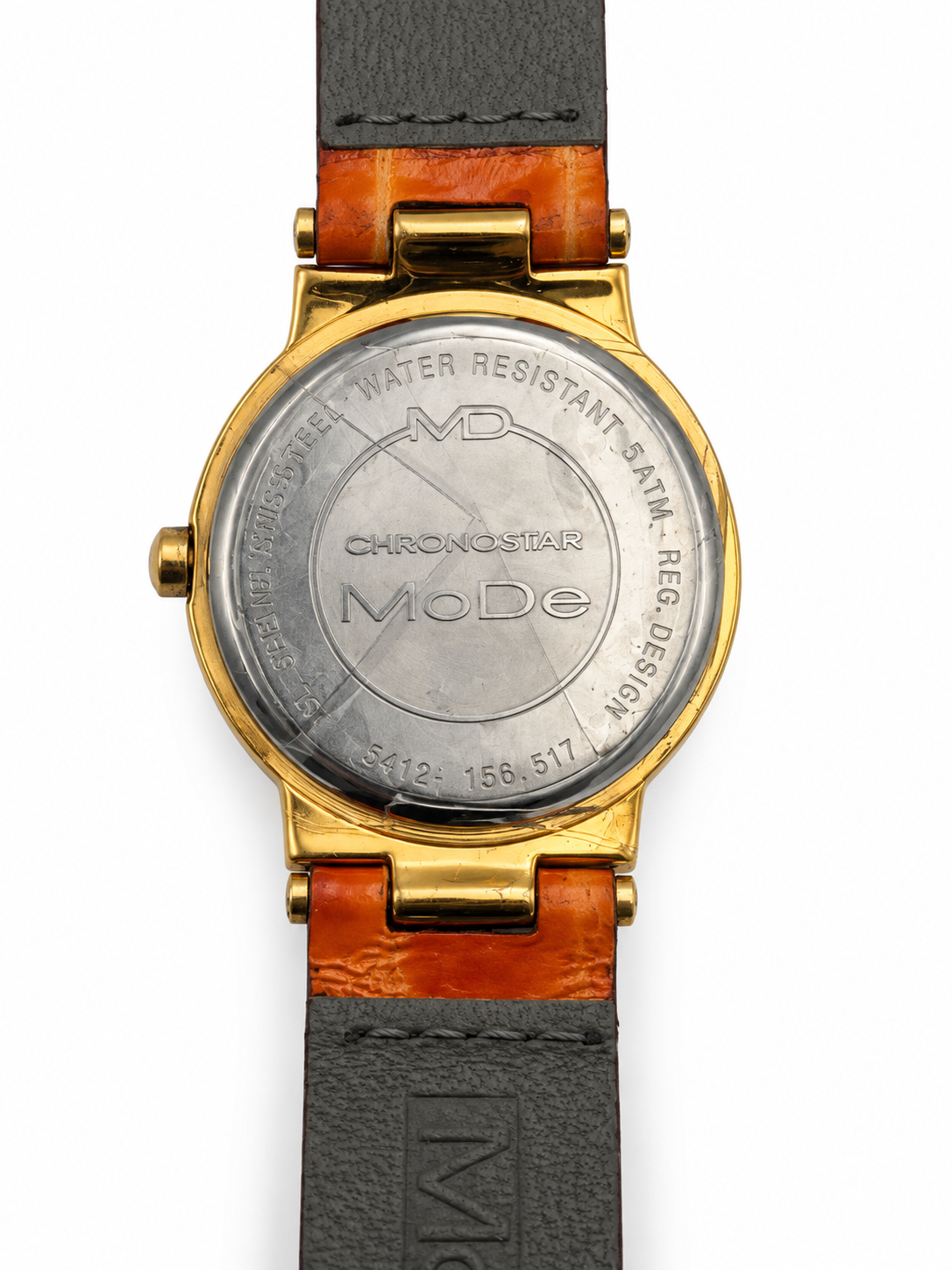Orologio Chronostar MoDe dorato con quadrante chiaro e cinturino arancione