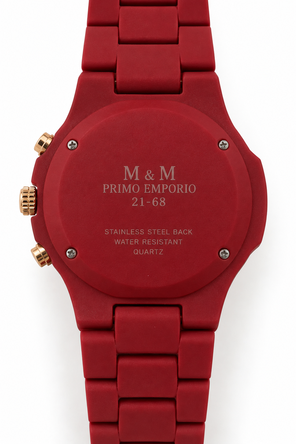 M&M Primo Emporio 21-68 — Cronografo Sportivo Total Red Mat | Indici e Lancette Rose Gold