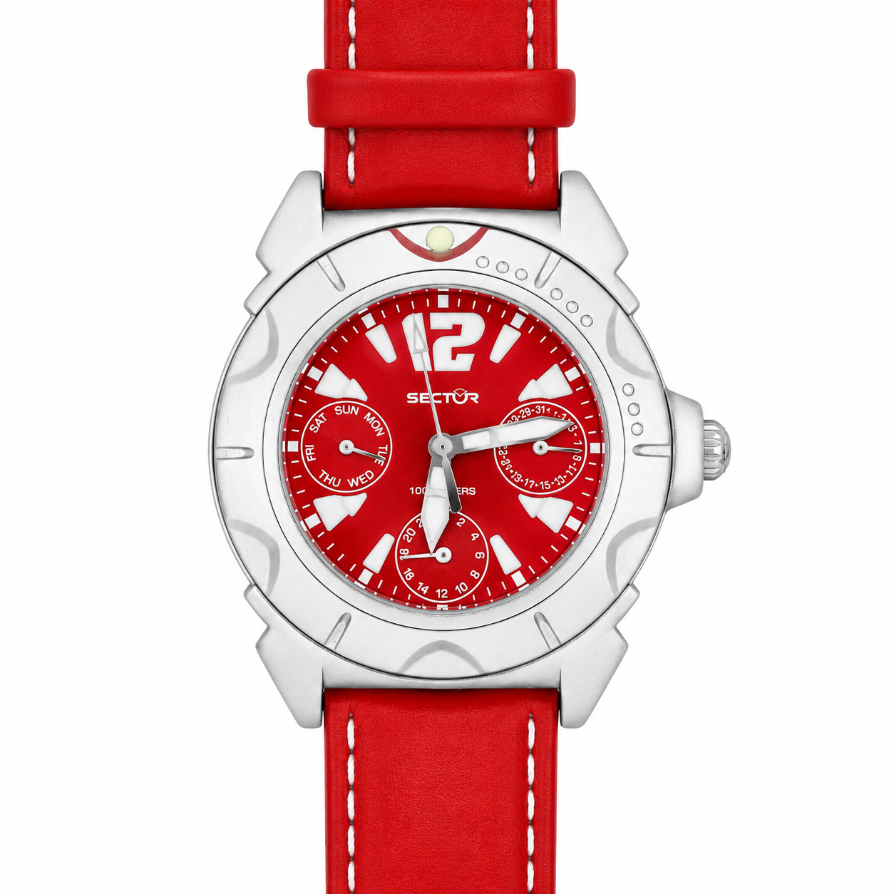 Orologio Sector Sport Multifunzione Red - Quadrante Rosso con Giorno Data e Cinturino in Pelle Rossa