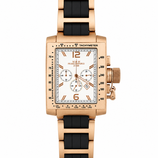 Orologio M&M Primo Emporio 21-68 Cronografo Tachimetro Rose Gold – Bracciale Bicolore